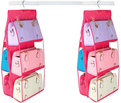 Atorakushon Atorakushon® 6 Pocket Large Clear Purse Handbag Hanging Storage Bag/ Organizer /Closet Tidy Closet Organizer Wardrobe/ Rack Hangers Holder For Fashion Handbag Purse Storage Pouch Pack of 2 Pink Closet Organizer Atorakushon Atorakushon® 6 Pocket Large Clear Purse Handbag Hanging Storage Bag/ Organizer /Closet Tidy Closet Organizer Wardrobe/ Rack Hangers Holder For Fashion Handbag Purse Storage Pouch Pack of 2 Pink Closet Organizer