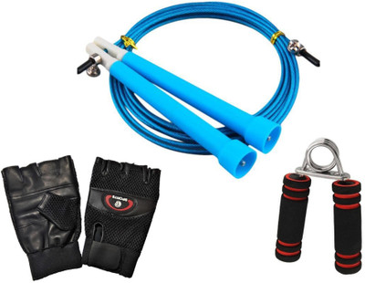 

vigor Super Combo of leather gym gloves, hand grip and high quality speed rope Gym & Fitness Kit