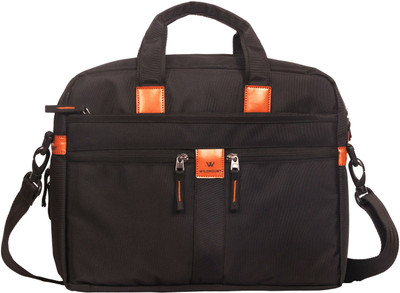 

Wildmount 16 inch Laptop Messenger Bag(Black), Black tan