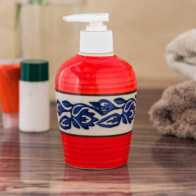 

Sforzi ceramic liquid soap dispenser 300 ml Gel, Lotion, Shampoo, Soap Dispenser(Red)