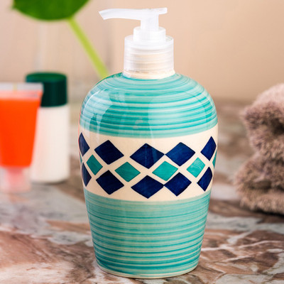 

Sforzi Ceramic liquid soap dispenser 450 ml Gel, Lotion, Conditioner, Soap, Shampoo Dispenser(Multicolor)