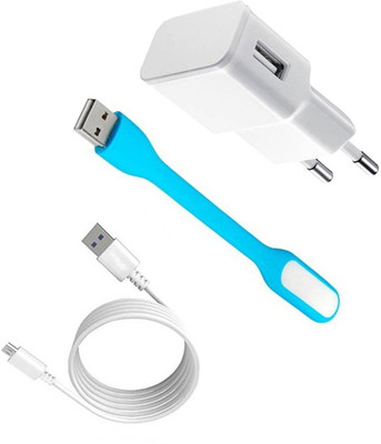 DAKRON Wall Charger Accessory Combo for Intex Aqua Note 5.5(White)