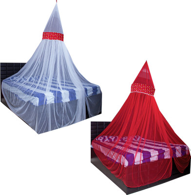 Creative Textiles Polyester Adults Washable WELL SLEEP.. Mosquito Net(Multicolor, Ceiling Hung)