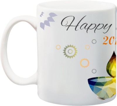 ME&YOU Blessing Gifts For Diwali ; Happy Deepawali (IZ17-VK-MU-09) Printed Ceramic Coffee Mug(325 ml)