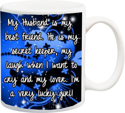 

ME&YOU Gifts On Happy Birthday Valentine's Day Anniversary For Husband Hubby (IZ17-VK-MU-01598) He Is My Secret Keeper Printed Ceramic Mug(325 ml), Multicolor
