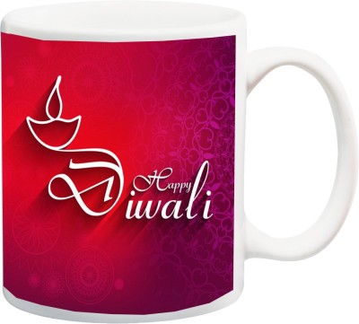 ME&YOU Special Gifts For Diwali Happy Deepawali Gift For Mother Father Sister Brother Grand Father Grand Mother (IZ17-VK-MU-0162) Printed Ceramic Coffee Mug(325 ml)