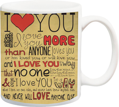 

ME&YOU Gifts On Anniversary Valentine's Day For Husband Wife Boyfriend Lover Girlfriend (IZ17-VK-MU-01398) I Love You Printed Ceramic Mug(325 ml), Multicolor