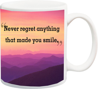 

ME&YOU Motivational Inspirational Quotes (IZ17-VK-MU-0605) Never Regret Anything Printed Ceramic Mug(325 ml), Multicolor