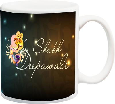 

ME&YOU Happy Diwali Gifts For Brother Sister Mother Grand Father Grand Mother (IZ17-VK-MU-065) Printed Ceramic Mug(325 ml), Multicolor
