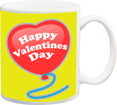 

ME&YOU Gifts On Valentine's Day For Lover Boyfriend Girlfriend Husband Wife (IZ17-VK-MU-01277) With Heart's Balloon Printed Ceramic Mug(325 ml), Multicolor