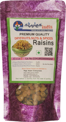 

Stylesindia Greenish Golden Raisins(250 g, Pouch)