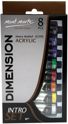

Mont Marte Dimension Acrylic Intro Set 18ml-8Pcs(Set of 1, Multicolor)