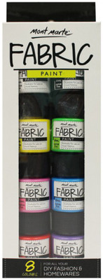 

Mont Marte Fabric Paint Set20ml-8Pcs(Set of 1, Multicolor)