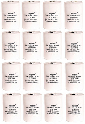 

Royaltec Set of 20 of 57X25mtr Unruled 57MMX25Mtr Set of 20 Pos Roll (2.25 Inch) Thermal Paper(Set of 20, White)