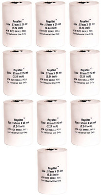 

Royaltec Set of 10 of 57X25mtr Unruled 57MMX25Mtr Set of 10 Pos Roll (2.25 Inch) Thermal Paper(Set of 10, White)