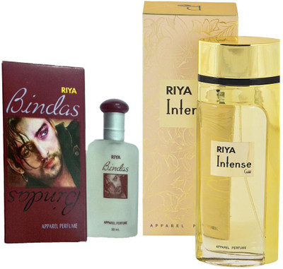 

Riya INTENSE GOLD PERFUME 80 ML + BINDAS PERFUME 30 ML Eau de Parfum - 80 ml(For Men & Women)