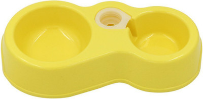

Sri Plastic Non Slip Pets Food Water Bowl Feeder with Automatic Water Bottle Set For Small Medium Dogs & Cats (Yellow) Round Plastic Pet Bowl(200 ml Yellow)