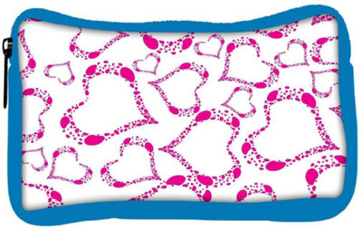 

Snoogg Eco Friendly Canvas Pink Heart White Pattern Designer Student Pen Pencil Case Coin Purse Pouch Cosmetic Makeup Bag (BLUE) Pouch(Multicolor)