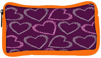 

Snoogg Eco Friendly Canvas Multiple Hearts Pink Pattern Designer Student Pen Pencil Case Coin Purse Pouch Cosmetic Makeup Bag (ORANGE) Pouch(Multicolor)