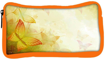 

Snoogg Eco Friendly Canvas Colorful Butterflies Designer Student Pen Pencil Case Coin Purse Pouch Cosmetic Makeup Bag (ORANGE) Pouch(Multicolor)