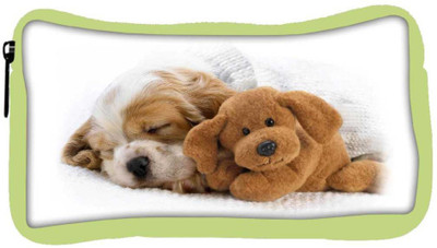 

Snoogg Eco Friendly Canvas Puppy Sleepng With Teddy Designer Student Pen Pencil Case Coin Purse Pouch Cosmetic Makeup Bag (GREEN) Pouch(Multicolor)