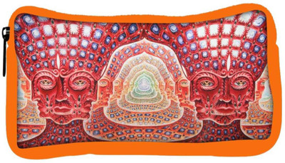 

Snoogg Eco Friendly Canvas Fractal Face Designer Student Pen Pencil Case Coin Purse Pouch Cosmetic Makeup Bag (ORANGE) Pouch(Multicolor)
