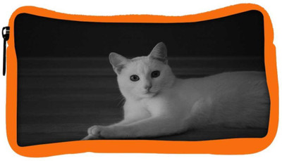 

Snoogg Eco Friendly Canvas Curious White Cat Designer Student Pen Pencil Case Coin Purse Pouch Cosmetic Makeup Bag (ORANGE) Pouch(Multicolor)