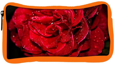 

Snoogg Eco Friendly Canvas Water Drops In Rose Designer Student Pen Pencil Case Coin Purse Pouch Cosmetic Makeup Bag (ORANGE) Pouch(Multicolor)