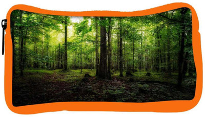 

Snoogg Eco Friendly Canvas Green Forest Designer Student Pen Pencil Case Coin Purse Pouch Cosmetic Makeup Bag (ORANGE) Pouch(Multicolor)