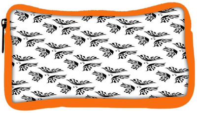 

Snoogg Eco Friendly Canvas Black Absttract White Designer Student Pen Pencil Case Coin Purse Pouch Cosmetic Makeup Bag (ORANGE) Pouch(Multicolor)