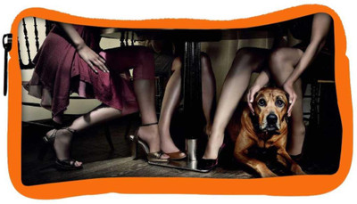 

Snoogg Eco Friendly Canvas Dog Under The Table Designer Student Pen Pencil Case Coin Purse Pouch Cosmetic Makeup Bag (ORANGE) Pouch(Multicolor)