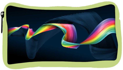

Snoogg Eco Friendly Canvas Ribbons Pattern Designer Student Pen Pencil Case Coin Purse Pouch Cosmetic Makeup Bag (GREEN) Pouch(Multicolor)