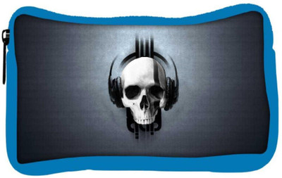

Snoogg Eco Friendly Canvas Music Skull Headphones Designer Student Pen Pencil Case Coin Purse Pouch Cosmetic Makeup Bag (BLUE) Pouch(Multicolor)