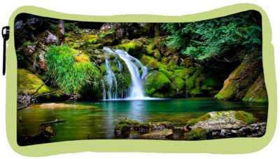 

Snoogg Eco Friendly Canvas Water Fall Designer Student Pen Pencil Case Coin Purse Pouch Cosmetic Makeup Bag (GREEN) Pouch(Multicolor)