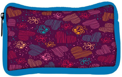 

Snoogg Eco Friendly Canvas Multioclor Hearts And Butterflies Maroon Pattern Designer Student Pen Pencil Case Coin Purse Pouch Cosmetic Makeup Bag (BLUE) Pouch(Multicolor)