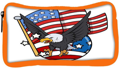 

Snoogg Eco Friendly Canvas Eagle And Us Flag Celebration Patriotic Design Student Pen Pencil Case Coin Purse Pouch Cosmetic Makeup Bag (ORANGE) Pouch(Multicolor)