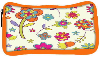 

Snoogg Eco Friendly Canvas Colorful Flower Designer Student Pen Pencil Case Coin Purse Pouch Cosmetic Makeup Bag (ORANGE) Pouch(Multicolor)