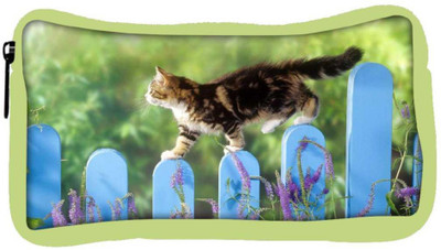 

Snoogg Eco Friendly Canvas Cat Walking Designer Student Pen Pencil Case Coin Purse Pouch Cosmetic Makeup Bag (GREEN) Pouch(Multicolor)