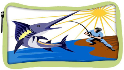 

Snoogg Eco Friendly Canvas Blue Marlin Fish Jumping Retro Student Pen Pencil Case Coin Purse Pouch Cosmetic Makeup Bag (GREEN) Pouch(Multicolor)