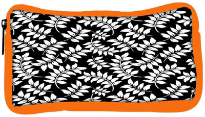 

Snoogg Eco Friendly Canvas White Leaf Black Pattern Designer Student Pen Pencil Case Coin Purse Pouch Cosmetic Makeup Bag (ORANGE) Pouch(Multicolor)