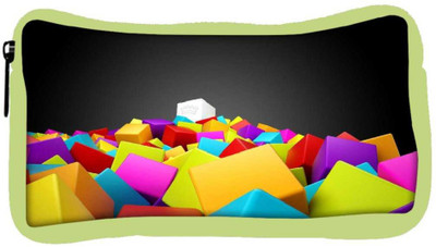 

Snoogg Eco Friendly Canvas Abstract White Cube Designer Student Pen Pencil Case Coin Purse Pouch Cosmetic Makeup Bag (GREEN) Pouch(Multicolor)