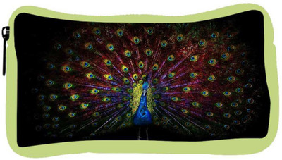 

Snoogg Eco Friendly Canvas Peacock Designer Student Pen Pencil Case Coin Purse Pouch Cosmetic Makeup Bag (GREEN) Pouch(Multicolor)