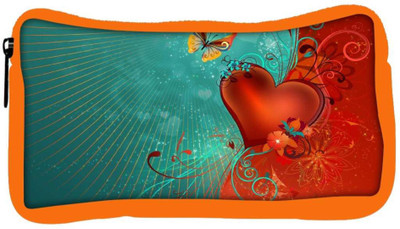 

Snoogg Eco Friendly Canvas Heart And Butterfly Designer Student Pen Pencil Case Coin Purse Pouch Cosmetic Makeup Bag (ORANGE) Pouch(Multicolor)