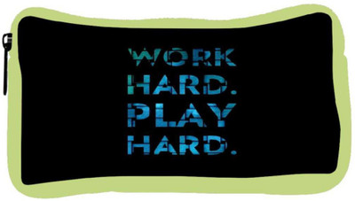 

Snoogg Eco Friendly Canvas Work Hard Play Hard Student Pen Pencil Case Coin Purse Pouch Cosmetic Makeup Bag (GREEN) Pouch(Multicolor)