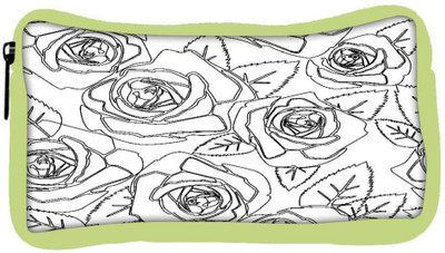 

Snoogg Eco Friendly Canvas Black Roses White Pattern Designer Student Pen Pencil Case Coin Purse Pouch Cosmetic Makeup Bag (GREEN) Pouch(Multicolor)