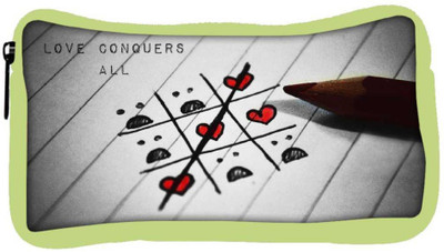 

Snoogg Eco Friendly Canvas Love Conquers All Designer Student Pen Pencil Case Coin Purse Pouch Cosmetic Makeup Bag (GREEN) Pouch(Multicolor)