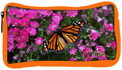 

Snoogg Eco Friendly Canvas Butterfly In Pink Flower Designer Student Pen Pencil Case Coin Purse Pouch Cosmetic Makeup Bag (ORANGE) Pouch(Multicolor)