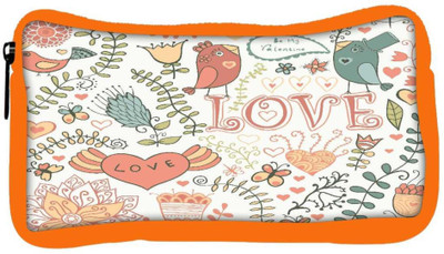 

Snoogg Eco Friendly Canvas Love Colorful Birds Designer Student Pen Pencil Case Coin Purse Pouch Cosmetic Makeup Bag (ORANGE) Pouch(Multicolor)