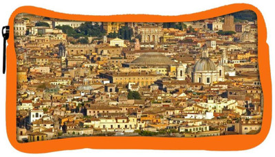 

Snoogg Eco Friendly Canvas Abstract City Designer Student Pen Pencil Case Coin Purse Pouch Cosmetic Makeup Bag (ORANGE) Pouch(Multicolor)