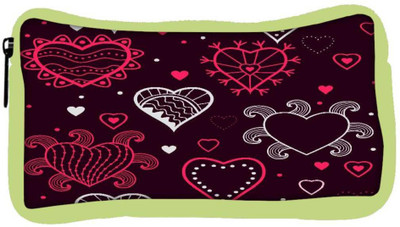 

Snoogg Eco Friendly Canvas Abstract Hearts Maroon Pattern Designer Student Pen Pencil Case Coin Purse Pouch Cosmetic Makeup Bag (GREEN) Pouch(Multicolor)